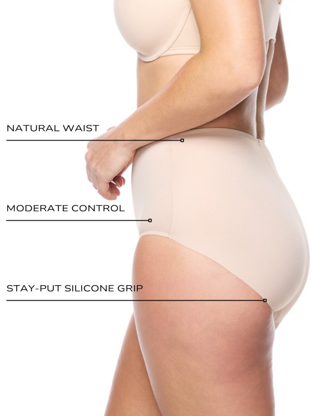 Cupid Intimates Soft & Smooth Shaping Brief - Warm Beige - Picture 7 of 8